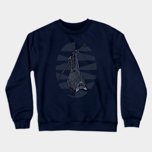 Bat Lovers Hanging Bat on Geometric Triangle Pattern Crewneck Sweatshirt